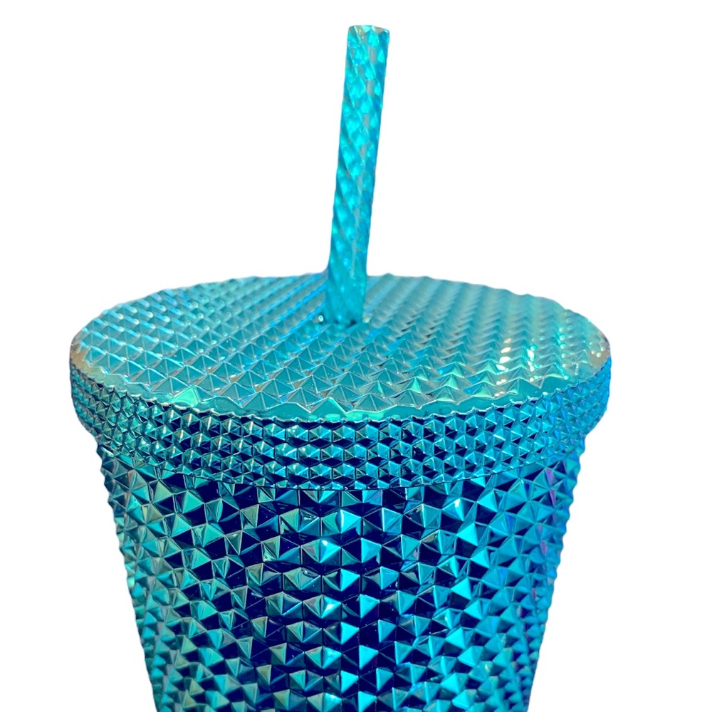 NEW Starbucks 24oz Teal Chrome Studded Venti Tumbler NWT - Picture 11 of 11